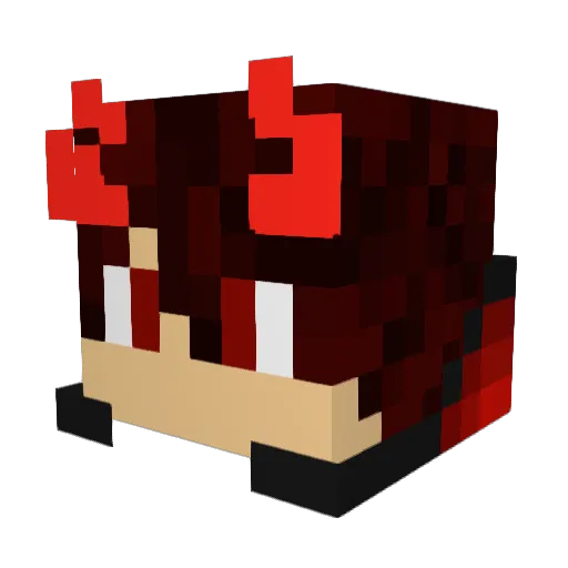 Asmodeius Minecraft avatar head, 3D render