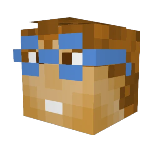 Aso_5 Minecraft avatar head, 3D render