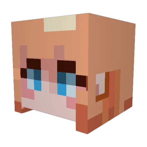 AsobIron Minecraft avatar head, 3D render