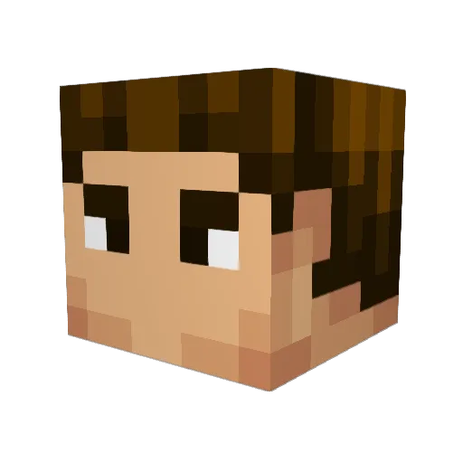 Asometed Minecraft avatar head, 3D render