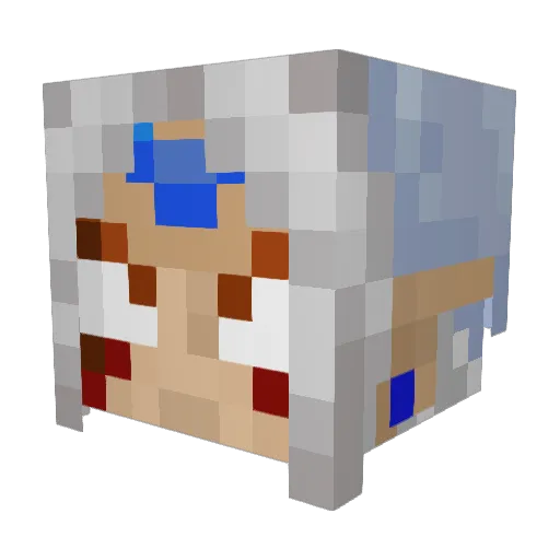Asomniscius Minecraft avatar head, 3D render