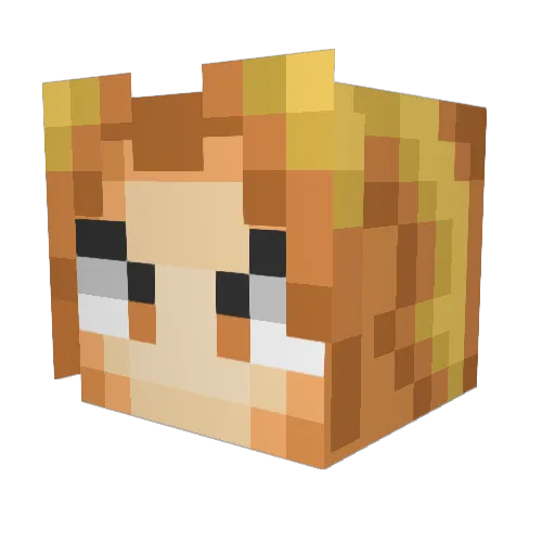 Aspakan Minecraft avatar head, 3D render
