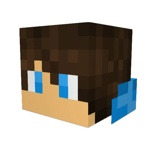 Aspartaam Minecraft avatar head, 3D render