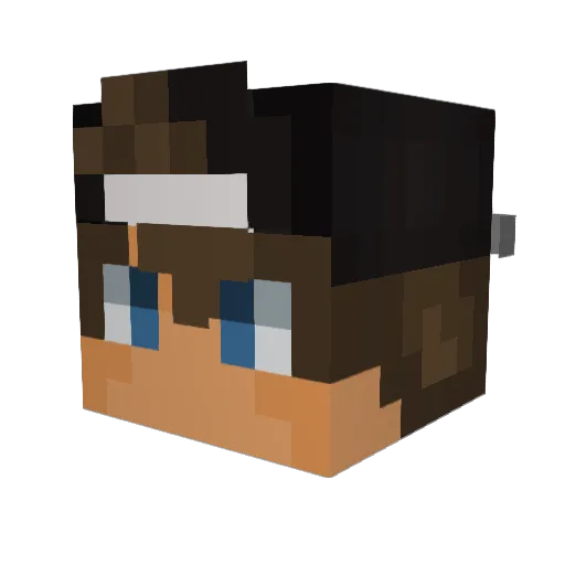 Asphynxia Minecraft avatar head, 3D render