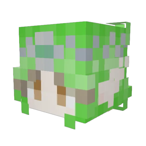 AspiMeow Minecraft avatar head, 3D render