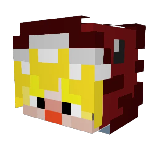 Asrahee Minecraft avatar head, 3D render