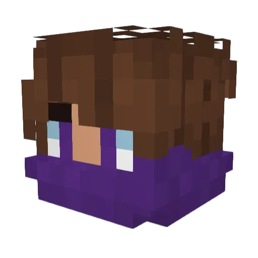 Asraye Minecraft avatar head, 3D render