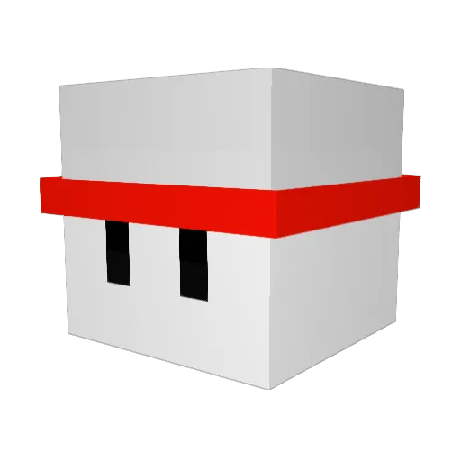 Asriel Minecraft avatar head, 3D render