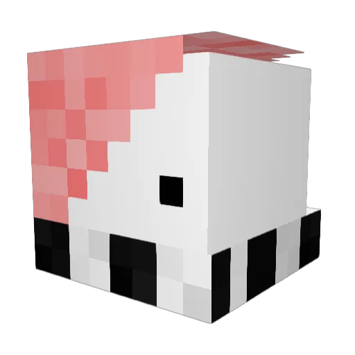 AsrielMeme Minecraft avatar head, 3D render
