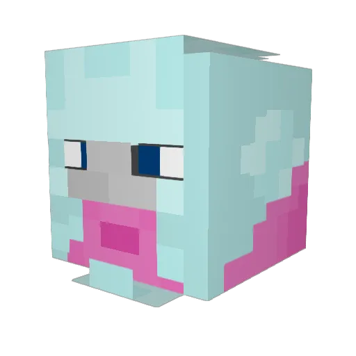 AssPlatinum Minecraft avatar head, 3D render