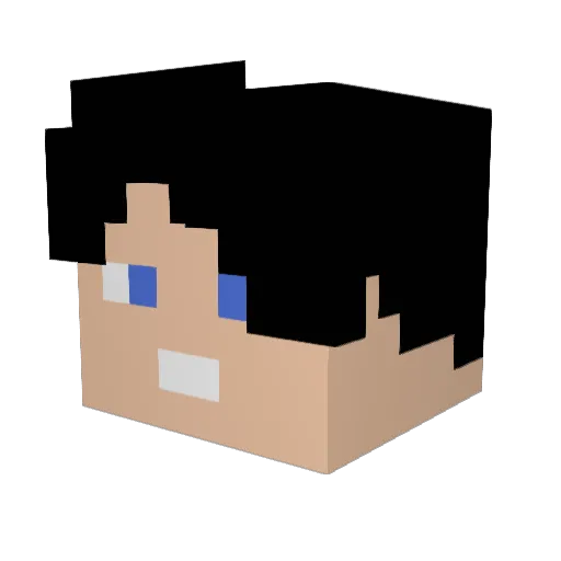 Assassjnator Minecraft avatar head, 3D render