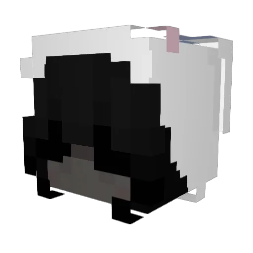 Assflat Minecraft avatar head, 3D render