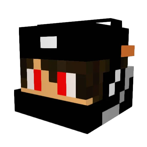 AssickTV Minecraft avatar head, 3D render