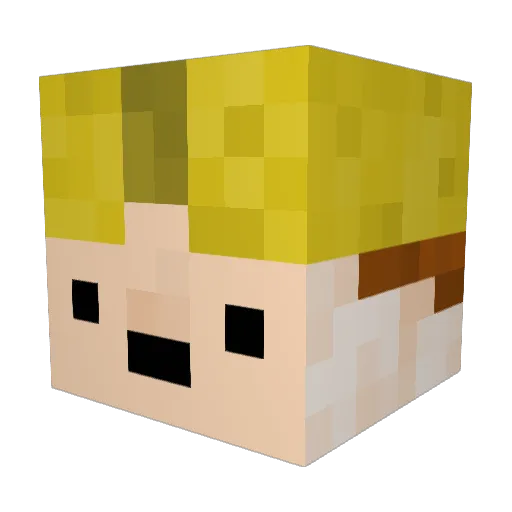 Assistedboat Minecraft avatar head, 3D render