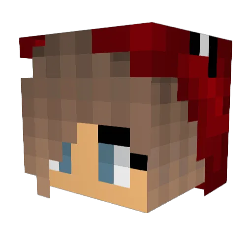 Assistings Minecraft avatar head, 3D render