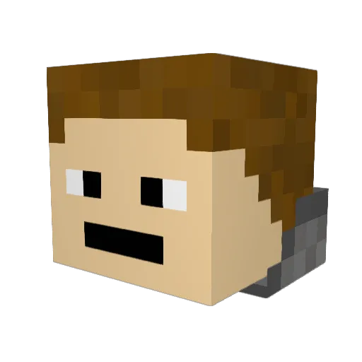AssortedNuts Minecraft avatar head, 3D render