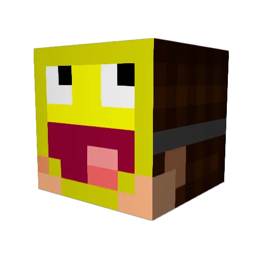 Assur3d Minecraft avatar head, 3D render