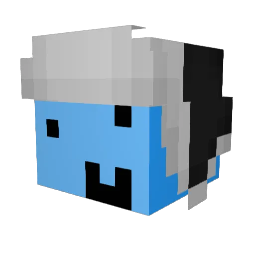 Assuuu Minecraft avatar head, 3D render