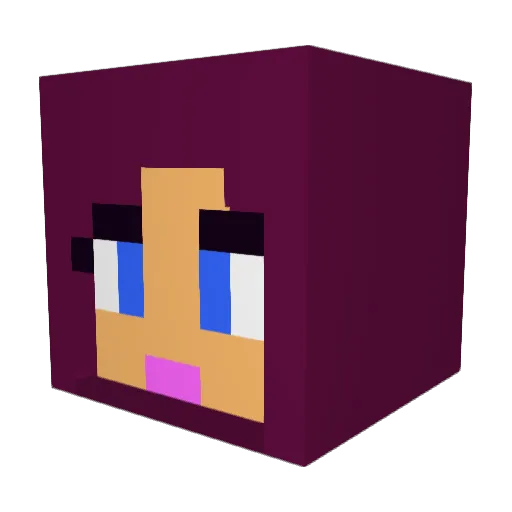 Asszyla Minecraft avatar head, 3D render