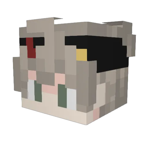 Asta02 Minecraft avatar head, 3D render
