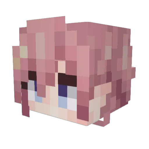 Asta_Silver Minecraft avatar head, 3D render