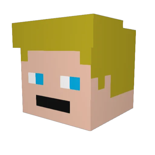 Astar356 Minecraft avatar head, 3D render
