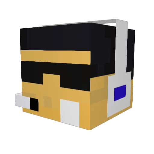 Astelox Minecraft avatar head, 3D render