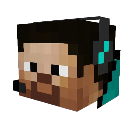 Aster69420 Minecraft avatar head, 3D render