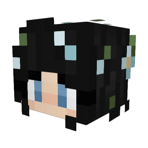 AsterHH Minecraft avatar head, 3D render