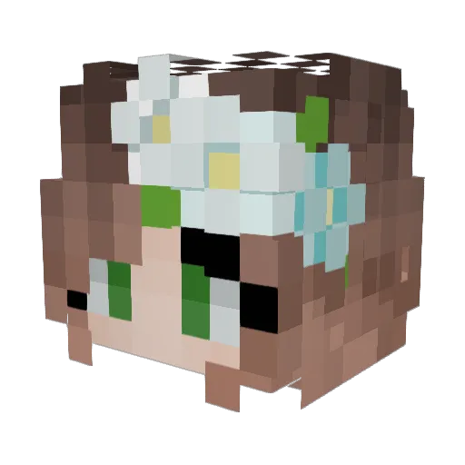 AsterLili Minecraft avatar head, 3D render