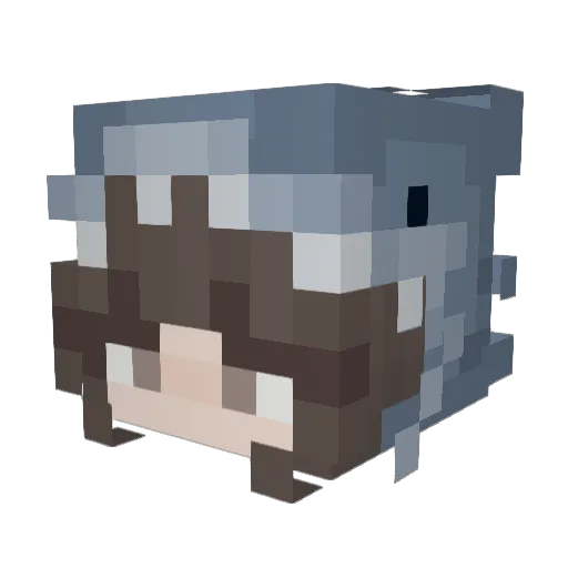 AsterThai Minecraft avatar head, 3D render