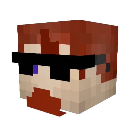 AsterTheWhite Minecraft avatar head, 3D render