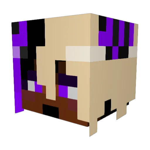 Aster_Black Minecraft avatar head, 3D render