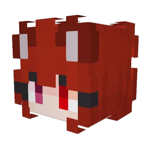 AsteriaFox Minecraft avatar head, 3D render