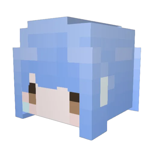AsteroidChan Minecraft avatar head, 3D render