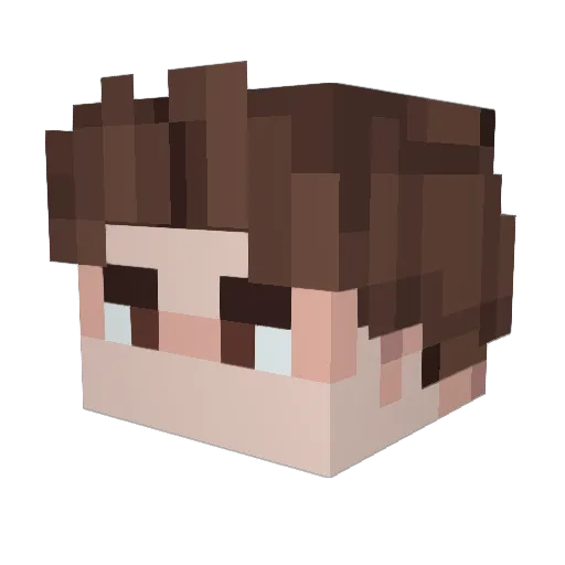 Asteroides Minecraft avatar head, 3D render
