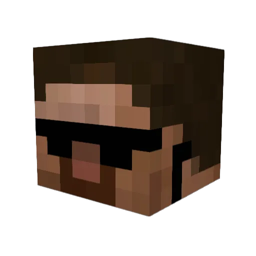 Astertom Minecraft avatar head, 3D render