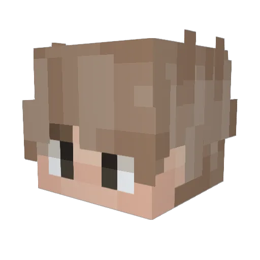 Astery Minecraft avatar head, 3D render