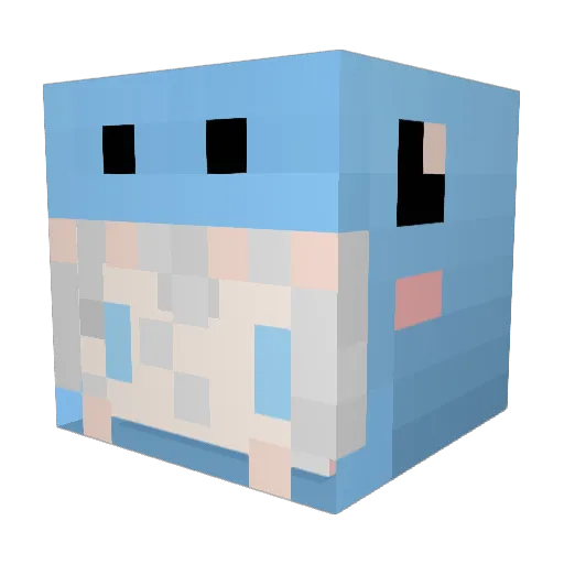Astolfoll Minecraft avatar head, 3D render