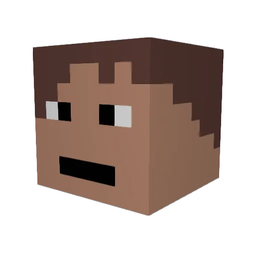 Astolfus Minecraft avatar head, 3D render