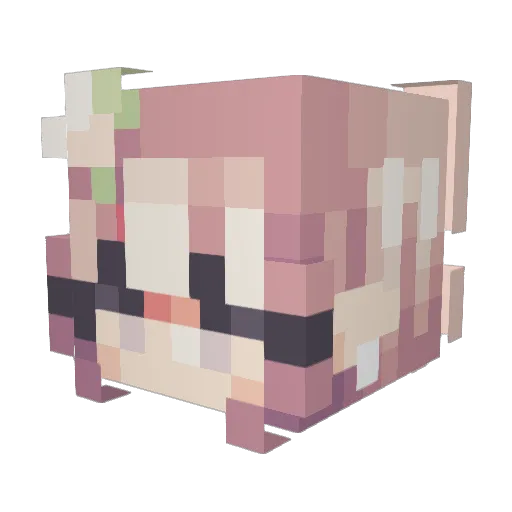 AstraRosee Minecraft avatar head, 3D render