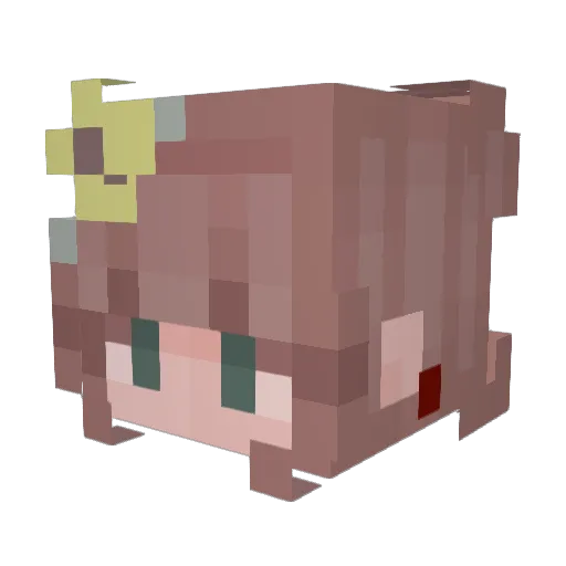 Astranne Minecraft avatar head, 3D render
