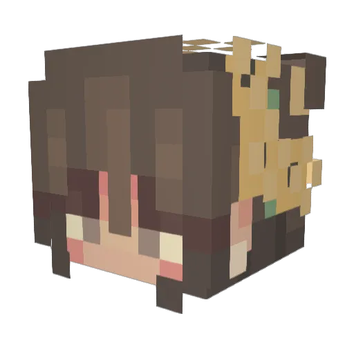 AstridCatWoman Minecraft avatar head, 3D render