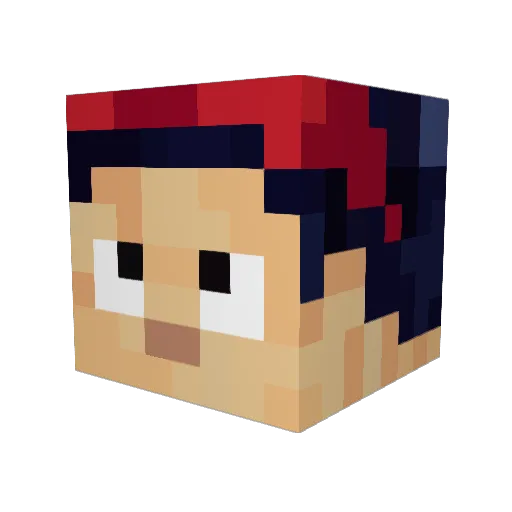 Astrocat Minecraft avatar head, 3D render