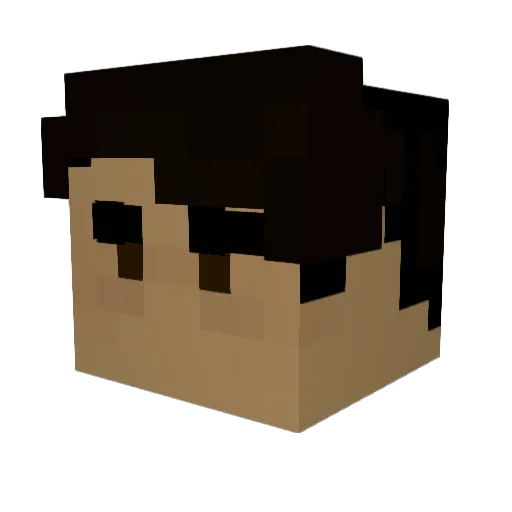 Astrofused Minecraft avatar head, 3D render