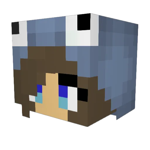 Astrogirls_25 Minecraft avatar head, 3D render