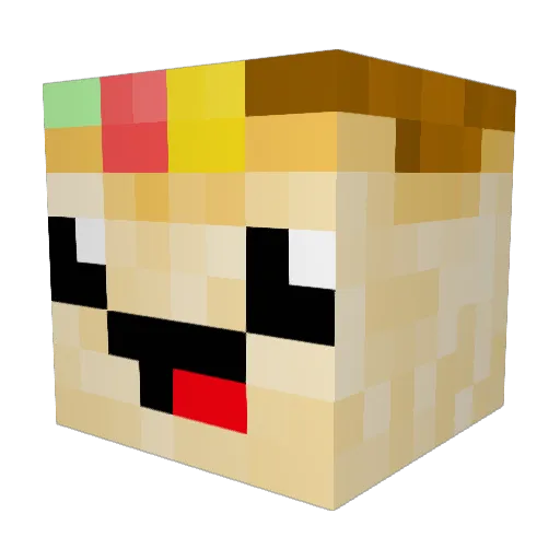 Astrohed Minecraft avatar head, 3D render