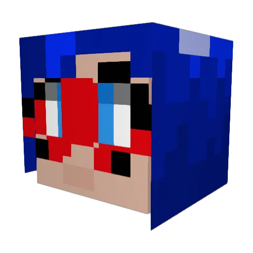 Astroniot Minecraft avatar head, 3D render