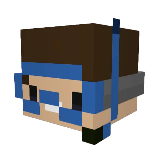 Astronomical Minecraft avatar head, 3D render