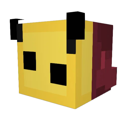 Astrosaunted Minecraft avatar head, 3D render